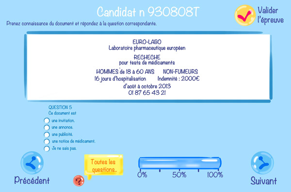 法语TEF\/TCF考试界面(Q版)